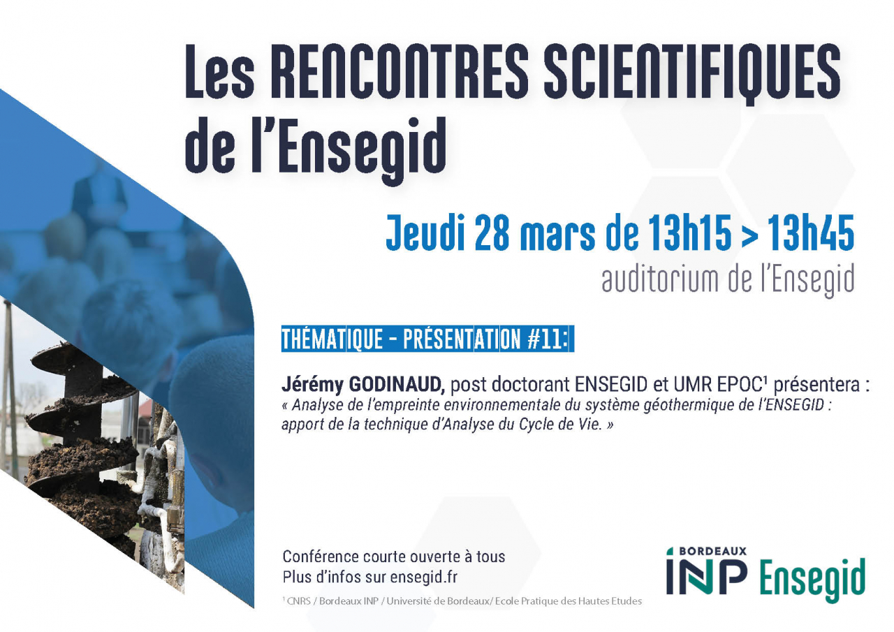 Rencontres Scientifiques #11 de l'ENSEGID : Jérémy Godinaud