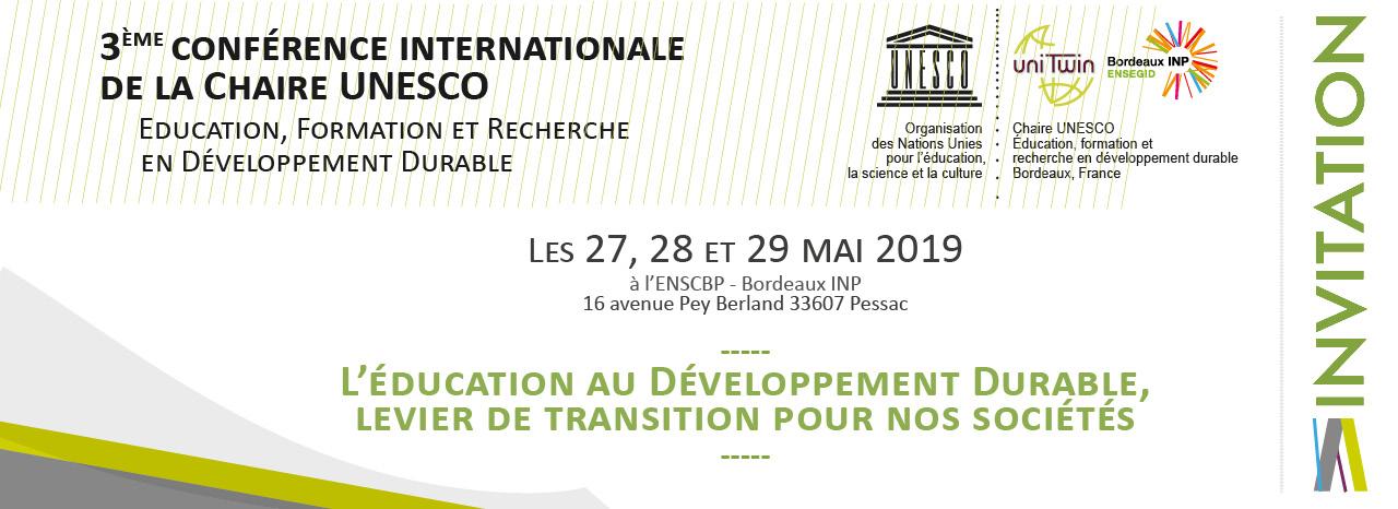 Invitation 3ème conférence UNESCO DD Invitation 3ème conférence UNESCO DD