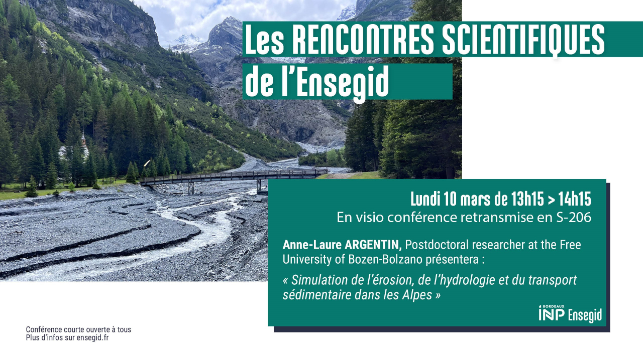 Rencontres Scientifiques de l'ENSEGID : Anne-Laure Argentin Rencontres Scientifiques de l'ENSEGID : Anne-Laure Argentin